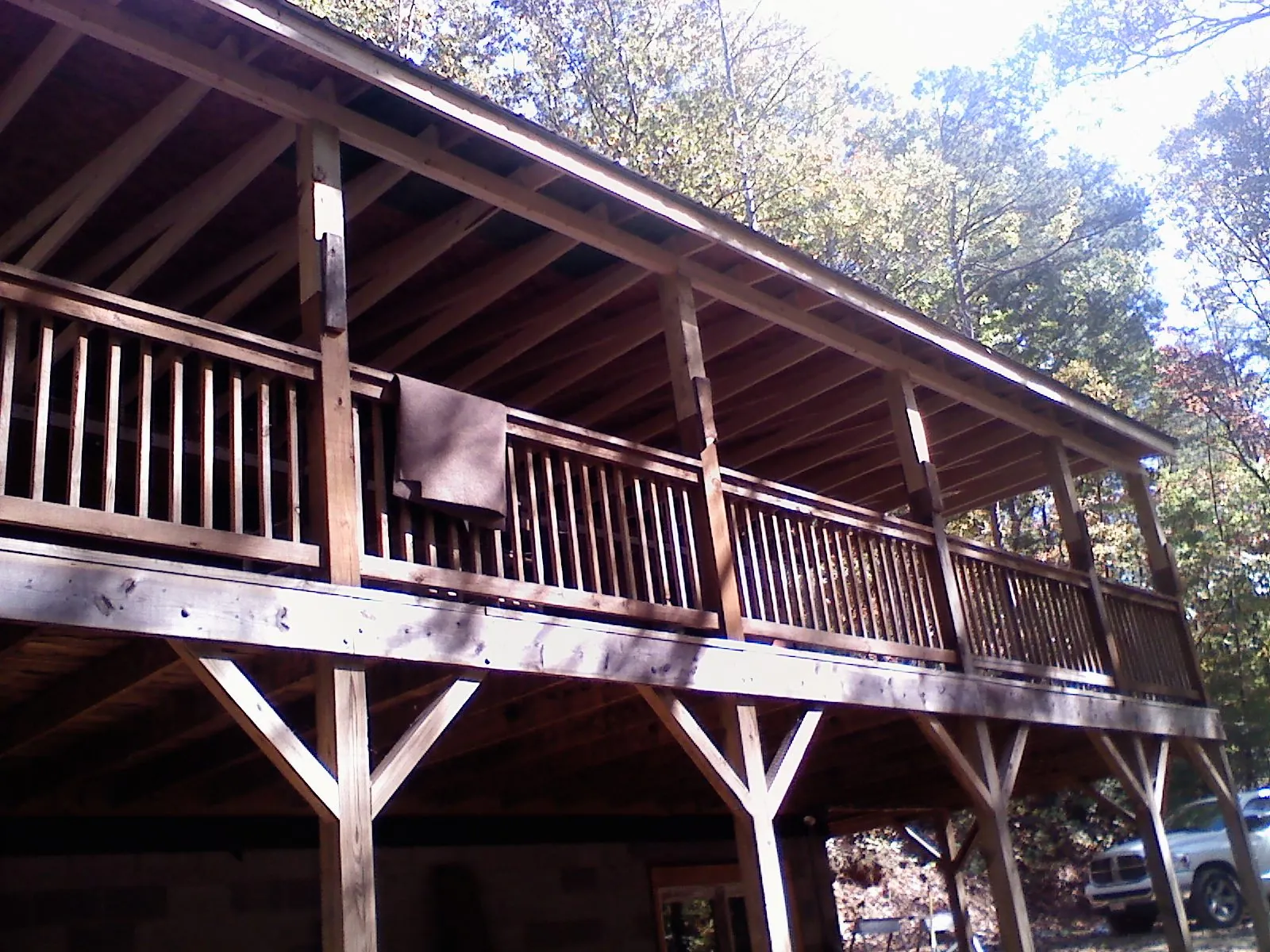 Timber framing under a new elevated porch and deck — Roof Leak Repair in Batesburg by Roofing Brothers